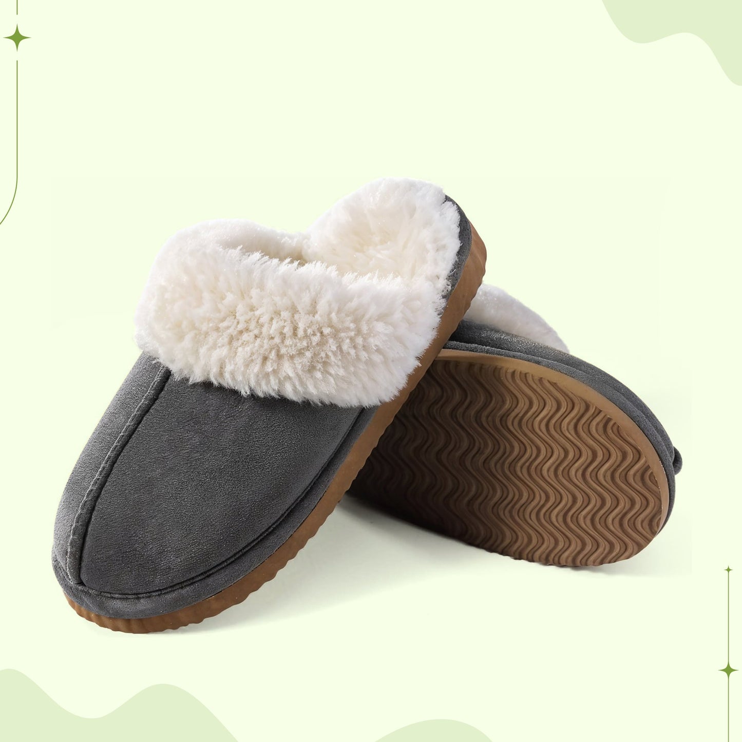 Comfy Wool Slippers - Suede upper adds style and durability