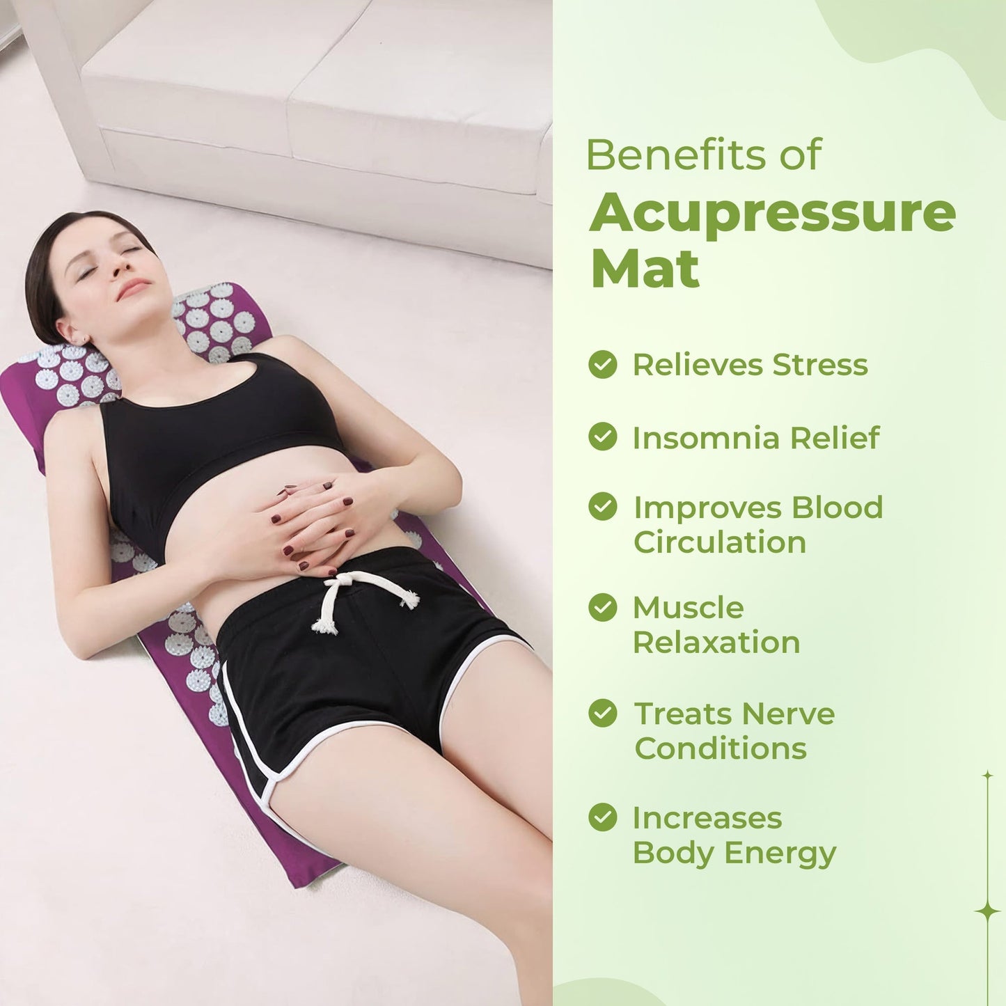 Acupressure Mat & Pillow Set for Sleep Aid and Recovery