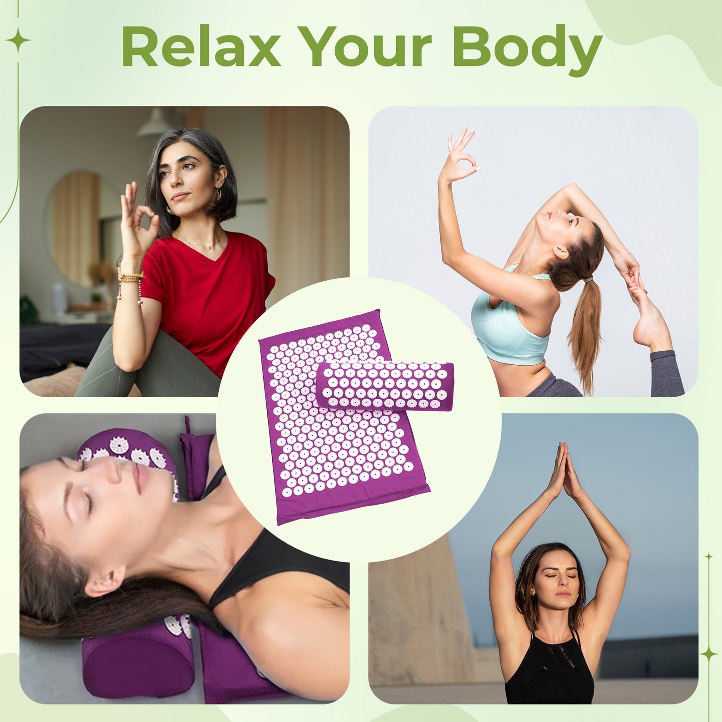 Acupressure Mat & Pillow Set for Sleep Aid and Recovery