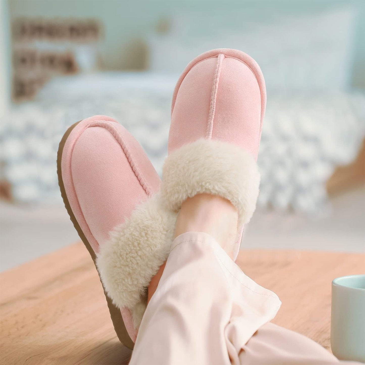 Comfy Wool Slippers - Suede upper adds style and durability