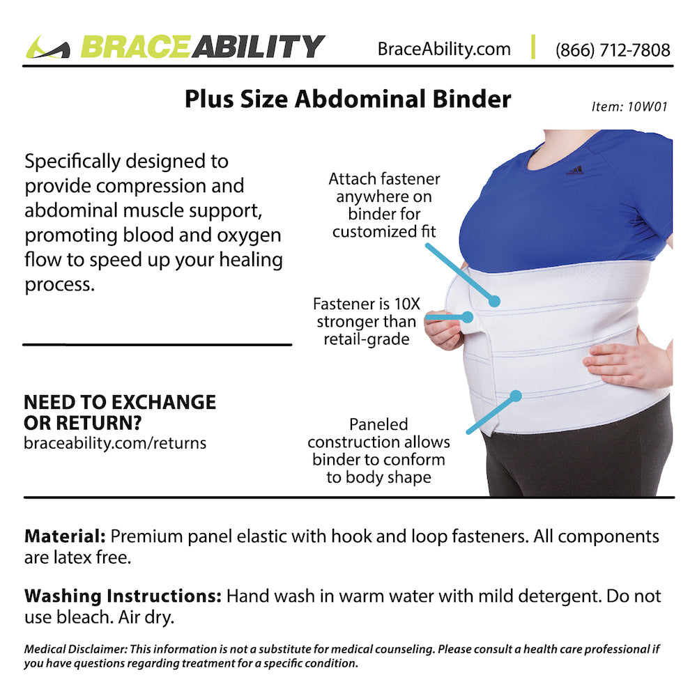 Plus Size Abdominal Binder – 4XL Bariatric Belly Band for Hernia, Maternity & Back Support