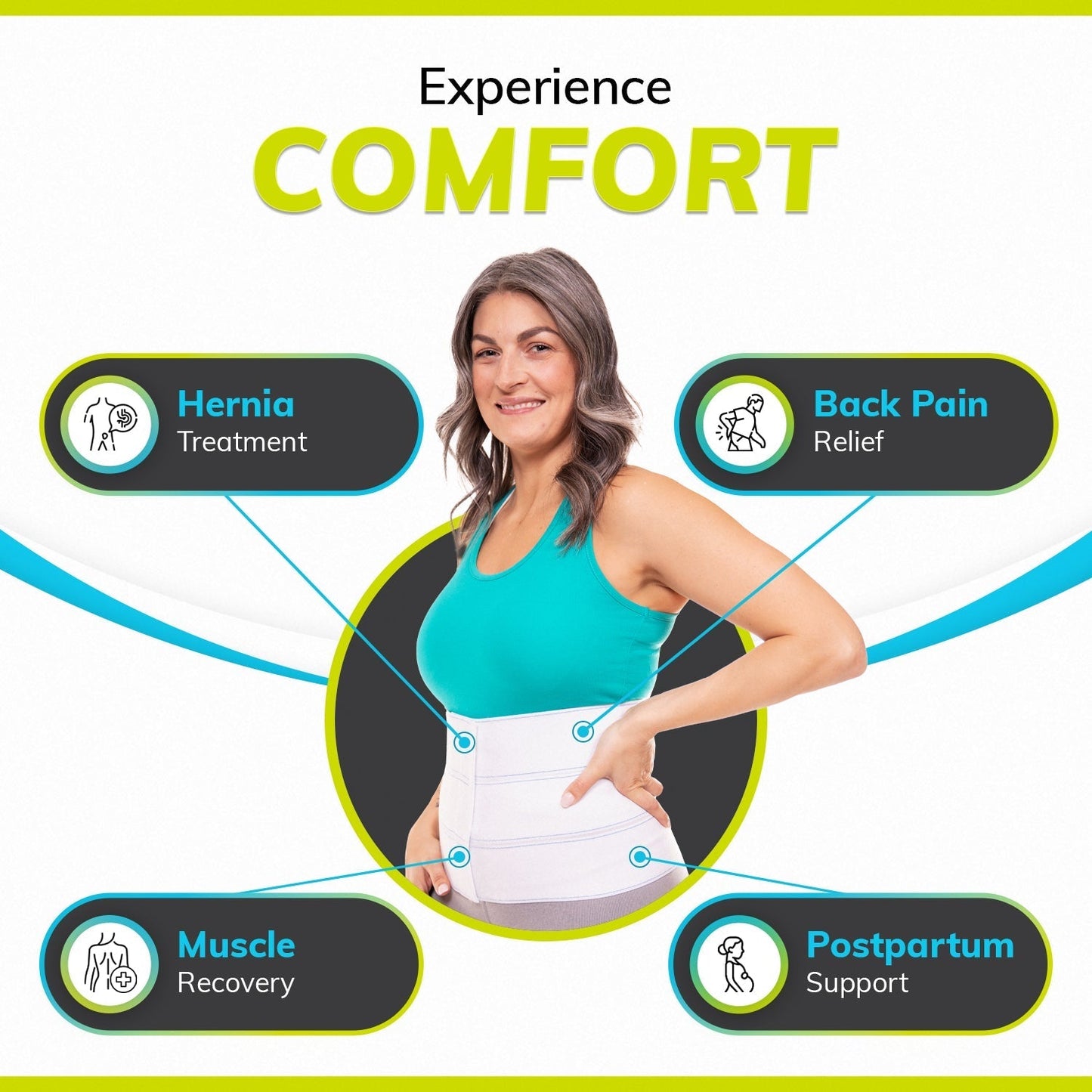 Plus Size Abdominal Binder – 4XL Bariatric Belly Band for Hernia, Maternity & Back Support