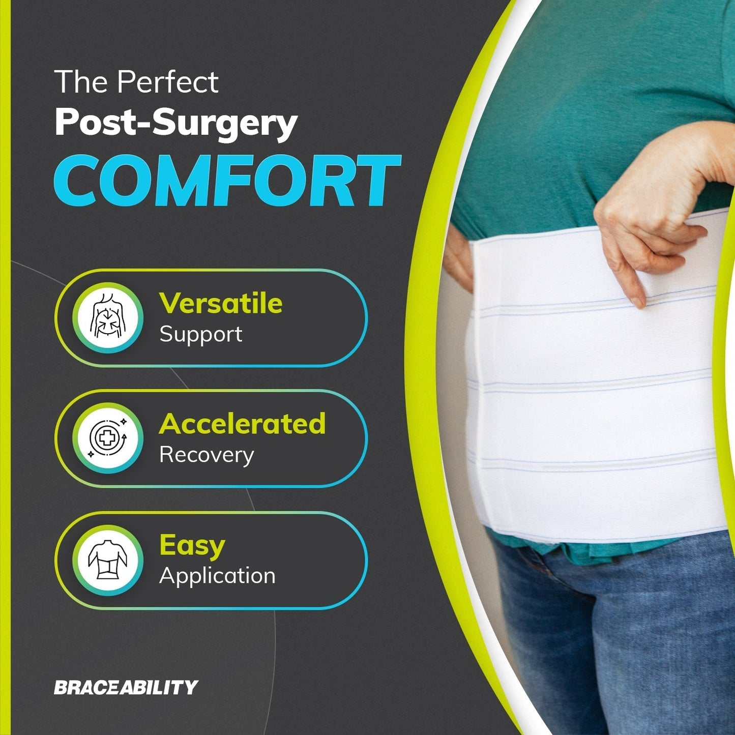 Plus Size Abdominal Binder – 4XL Bariatric Belly Band for Hernia, Maternity & Back Support