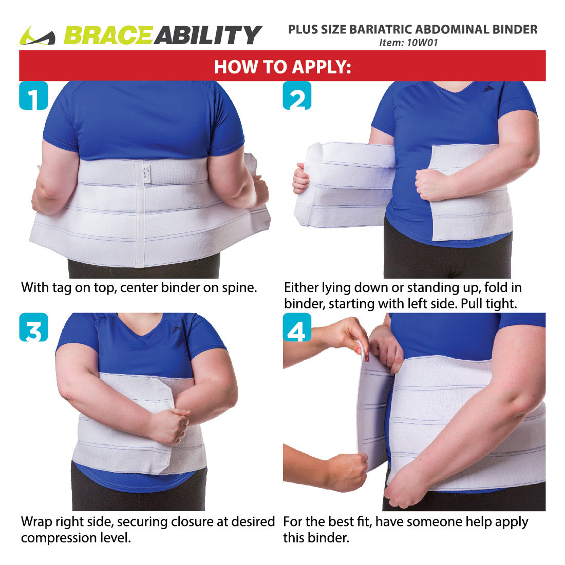 Plus Size Abdominal Binder – 4XL Bariatric Belly Band for Hernia, Maternity & Back Support