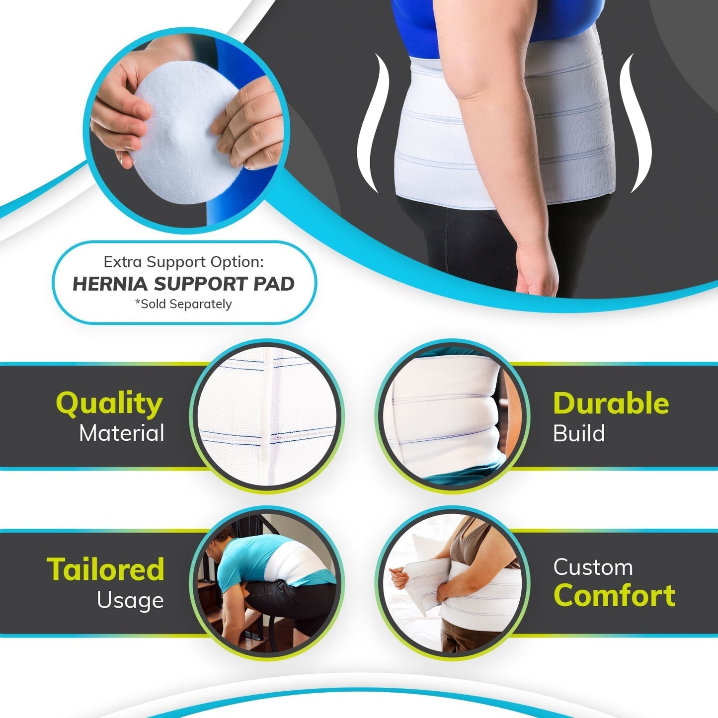 Plus Size Abdominal Binder – 4XL Bariatric Belly Band for Hernia, Maternity & Back Support