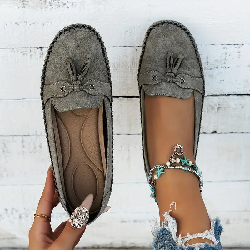 Comfortable Soft Moccasins – Classic Everyday Loafers with Elegant Bow Detail