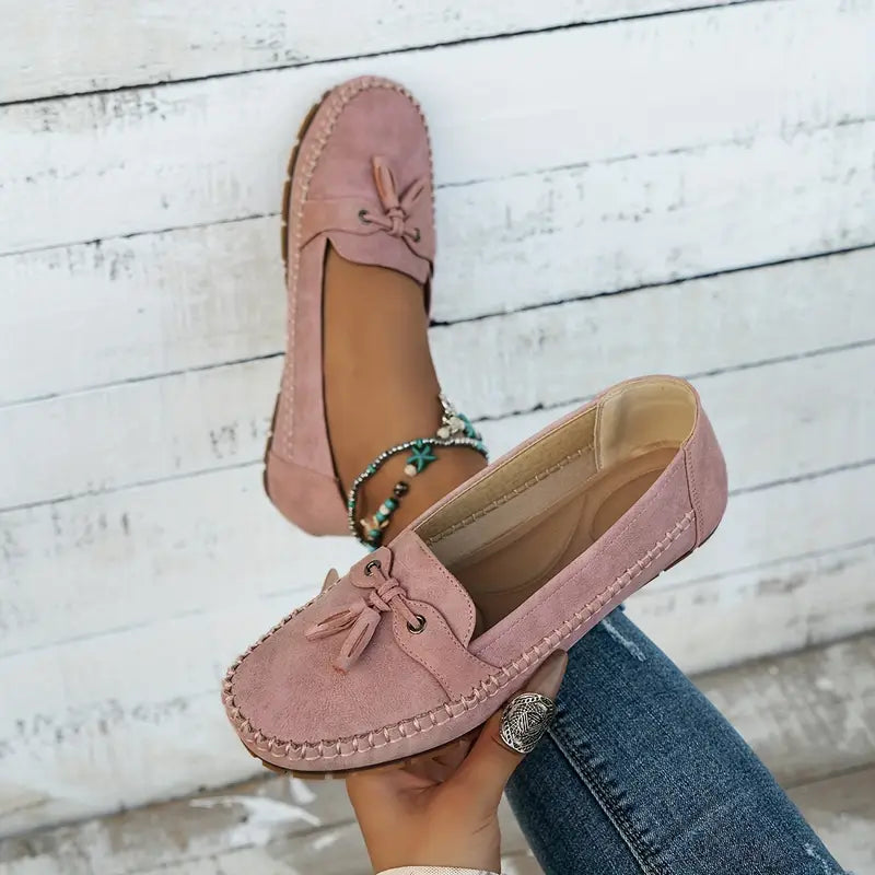 Comfortable Soft Moccasins – Classic Everyday Loafers with Elegant Bow Detail