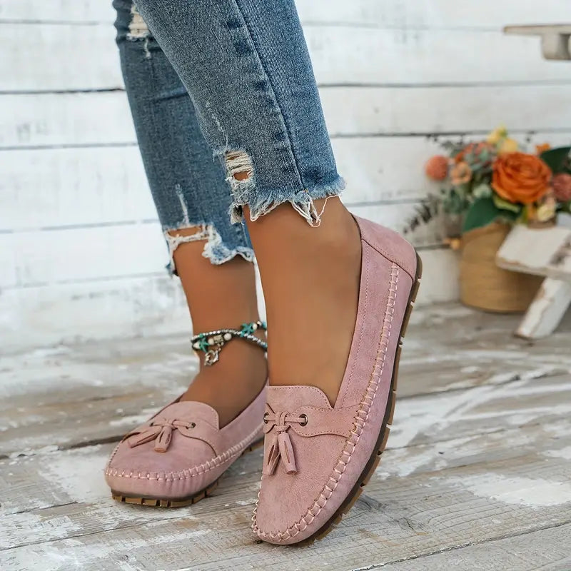 Comfortable Soft Moccasins – Classic Everyday Loafers with Elegant Bow Detail