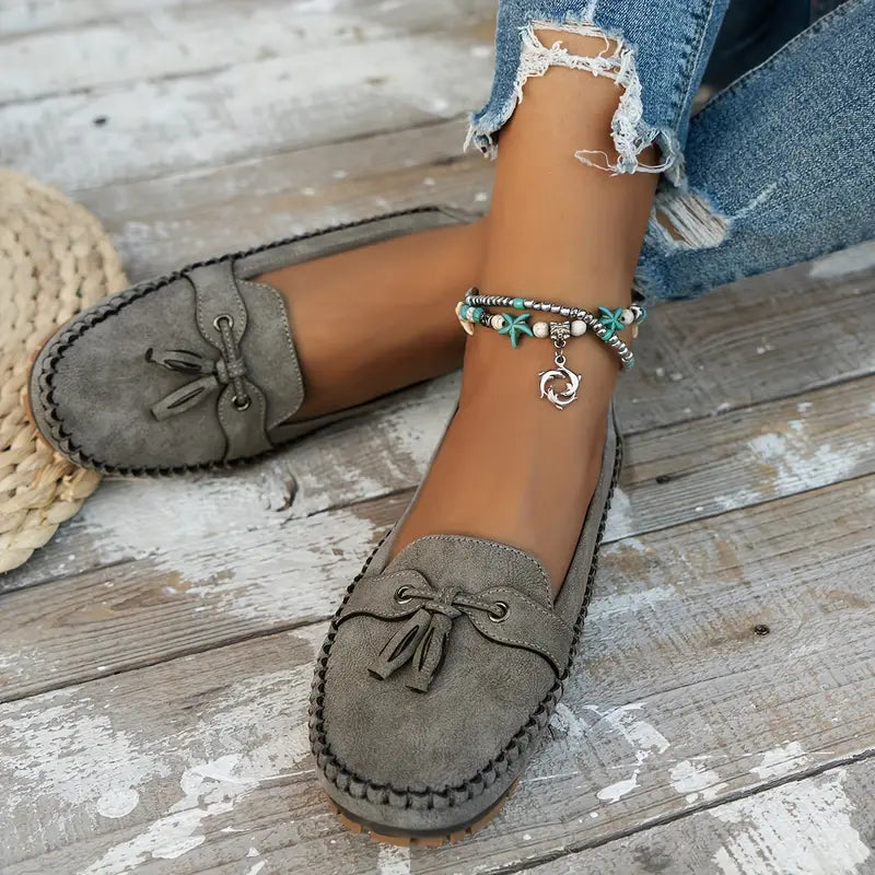 Comfortable Soft Moccasins – Classic Everyday Loafers with Elegant Bow Detail