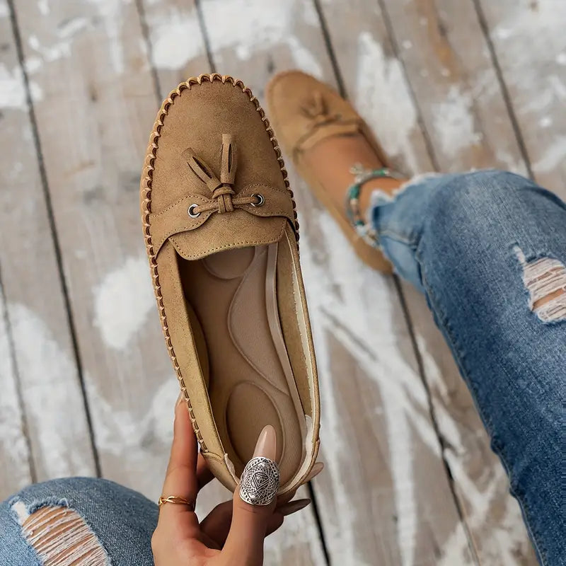 Comfortable Soft Moccasins – Classic Everyday Loafers with Elegant Bow Detail