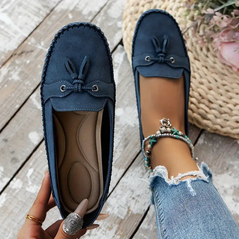 Comfortable Soft Moccasins – Classic Everyday Loafers with Elegant Bow Detail