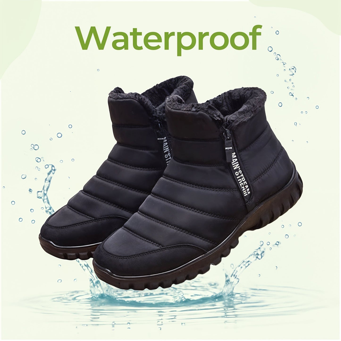 Thick Warm Cotton Zipper Shoes