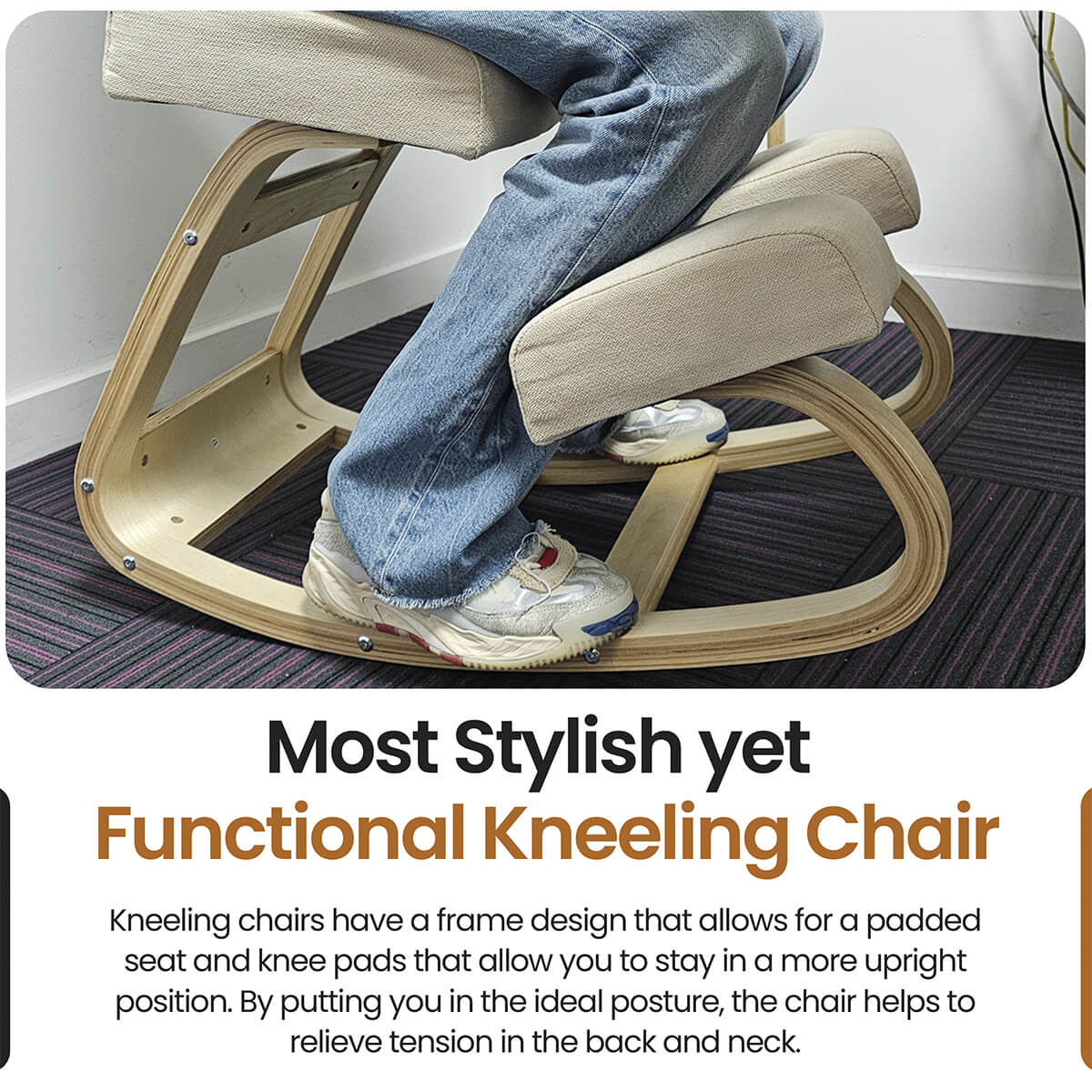 ErgoPosture™ Kneeling Chair – Orthopedic Support for Improved Posture & Comfort at Work