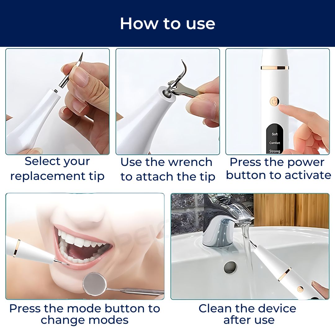 Ultrasonic Teeth Cleaner – Tartar Remover & Deep Plaque Remover for Teeth at Home