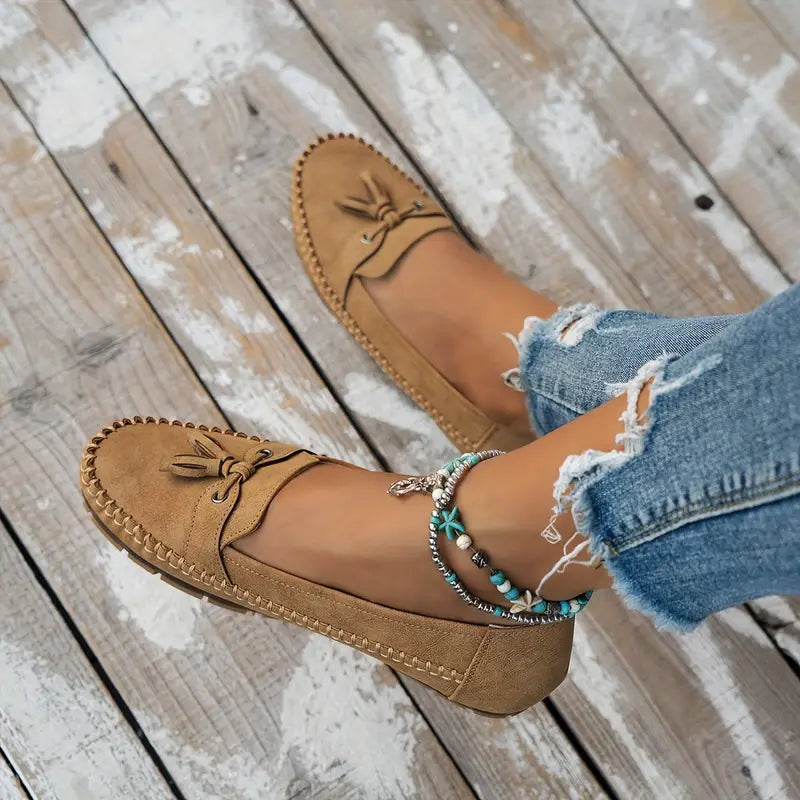 Comfortable Soft Moccasins – Classic Everyday Loafers with Elegant Bow Detail