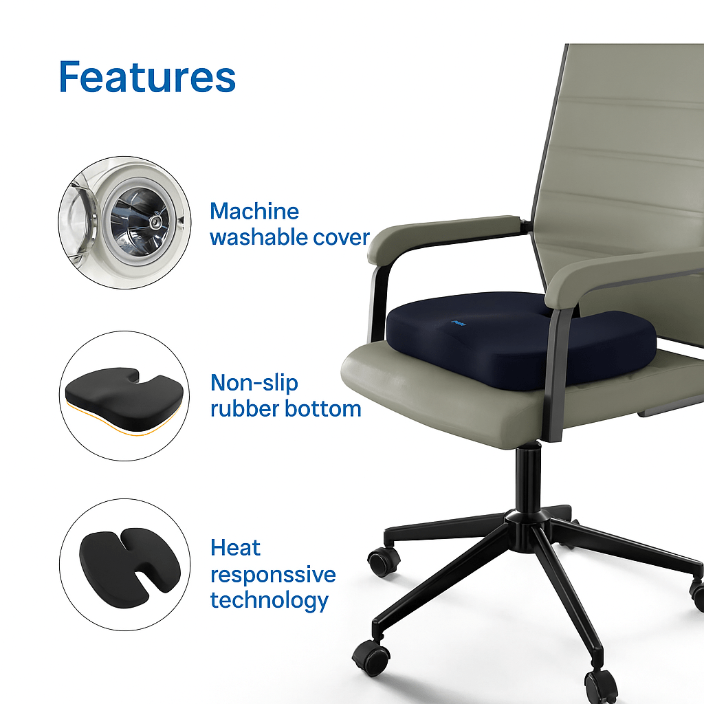 CloudRelief Memory Foam Seat Cushion