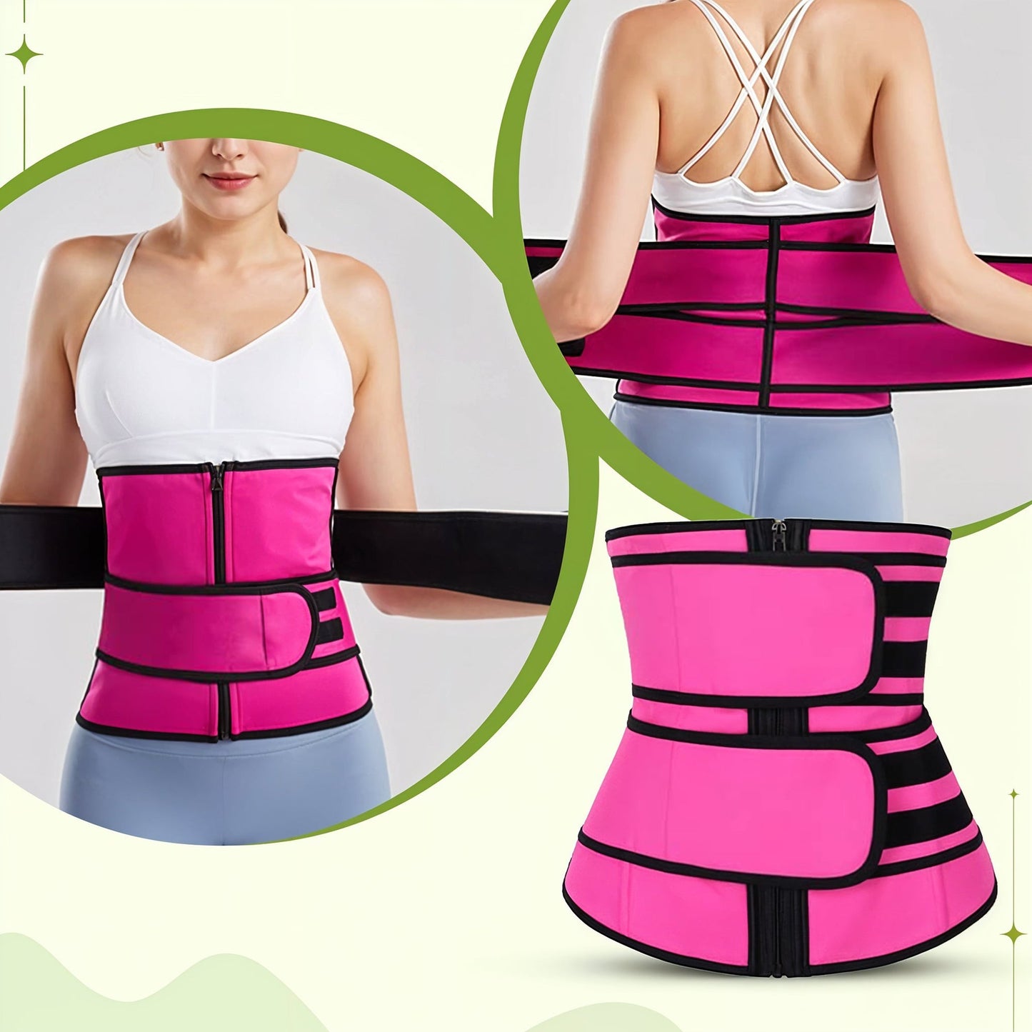 Women Waist Trainer Body Shaper - Easy Home Slimming Sweat Belt for Tummy Control