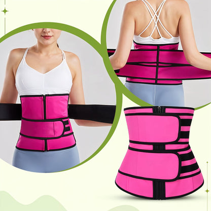 Women Waist Trainer Body Shaper - Easy Home Slimming Sweat Belt for Tummy Control