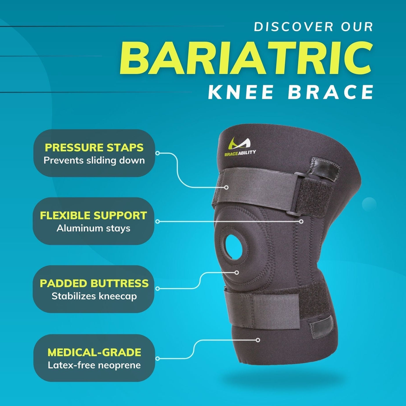 Big Knee Brace for Large Legs – Adjustable Plus Size Patella Support Sleeve with Thigh & Calf Straps