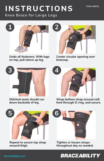 Big Knee Brace for Large Legs – Adjustable Plus Size Patella Support Sleeve with Thigh & Calf Straps