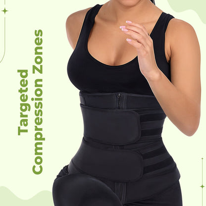 Women Waist Trainer Body Shaper - Easy Home Slimming Sweat Belt for Tummy Control