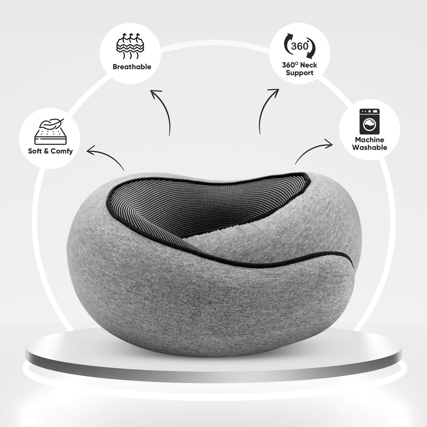 Travel Neck Pillow – Full Support for Flights, Road Trips & Relaxation