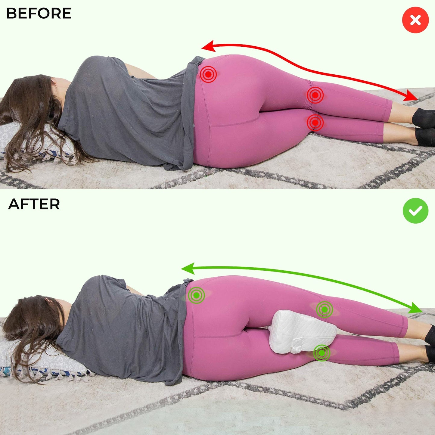 LegEase – Memory Foam Pillow for Side Sleepers & Knee Support