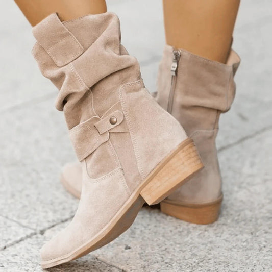 GraceStep – Brown Suede Ankle Boots for Women