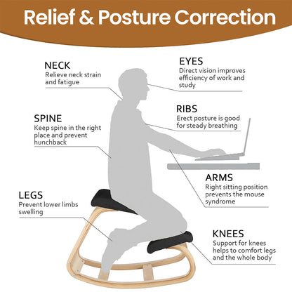 ErgoPosture™ Kneeling Chair – Orthopedic Support for Improved Posture & Comfort at Work