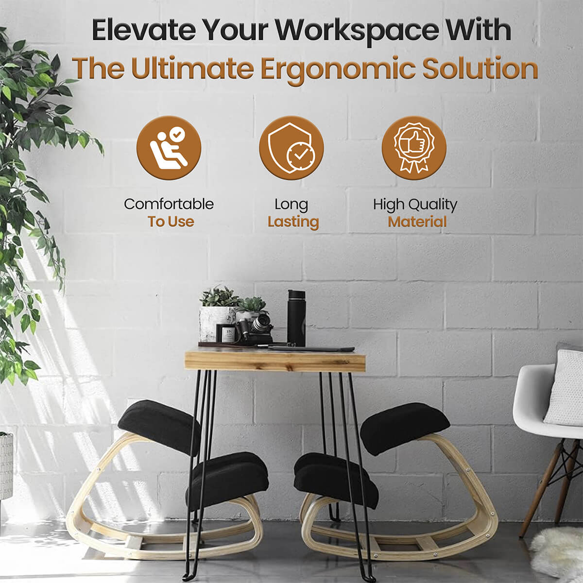 ErgoPosture™ Kneeling Chair – Orthopedic Support for Improved Posture & Comfort at Work