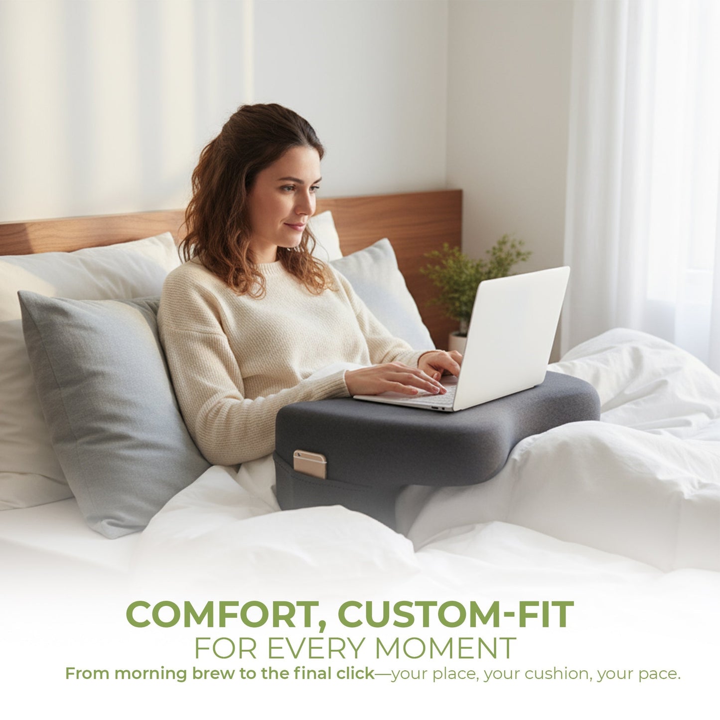 RestEase – Reading & Lap Desk Pillow with Supportive Backrest