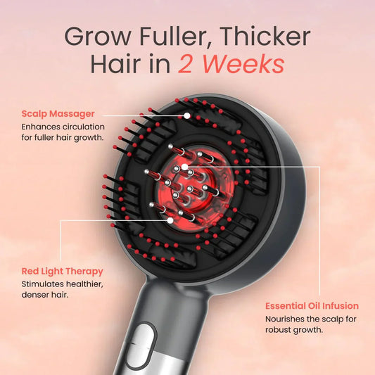 Reliveness InfraCare Red Light Hairbrush – Advanced Red Light Therapy for Hair Regrowth & Thicker Hair