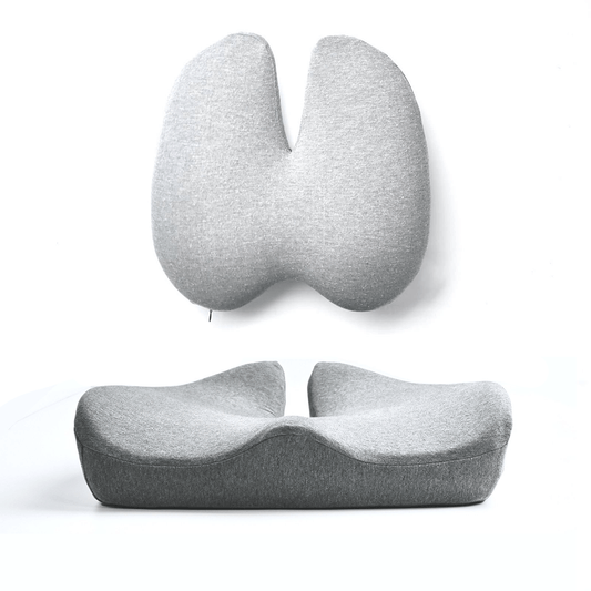 Orthopaedic Comfort Set: Seat & Back Cushion for Chairs, Cars & Office Use