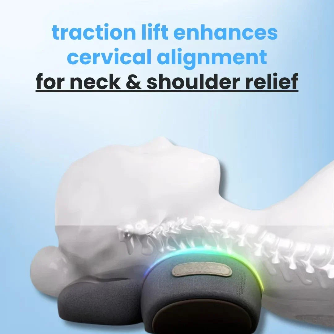 Original Neck Traction Pillow | Heated Cervical Massager for Neck & Shoulder Pain