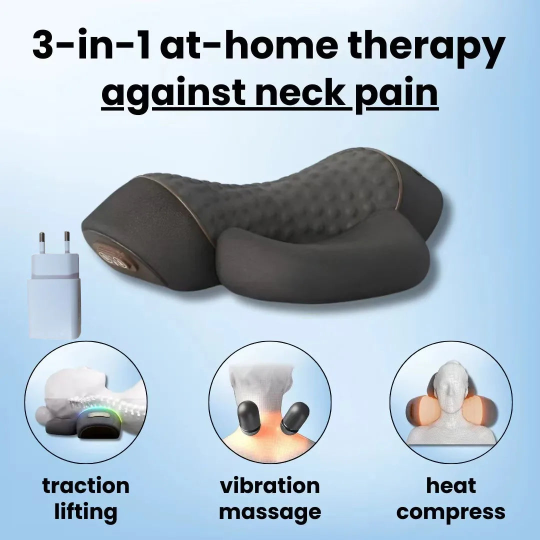Original Neck Traction Pillow | Heated Cervical Massager for Neck & Shoulder Pain