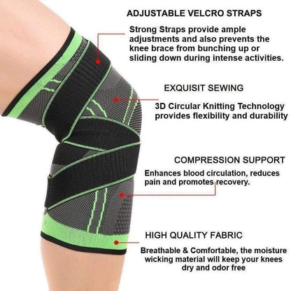 Knee Brace Compression Sleeve with Patella Stability Straps | Targeted Support for Pain Relief & Joint Recovery